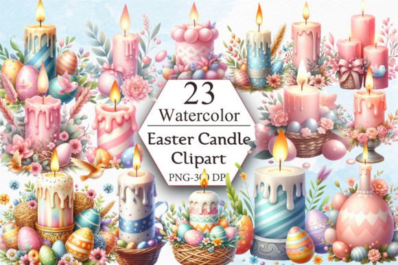 Download Watercolor Easter Candle Clipart - Candle clipart Collection