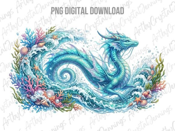Download Watercolor Ocean Wave Water Dragon PNG - Watercolor Collection
