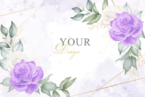 Download Watercolor Purple Florals Wedding Design - Watercolor Collection
