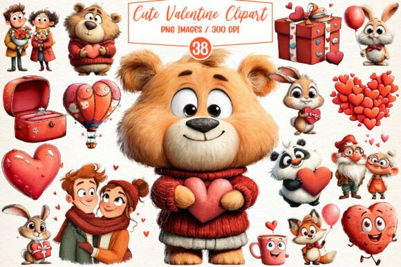 Download Watercolor Cute Valentine Clipart - Watercolor Collection
