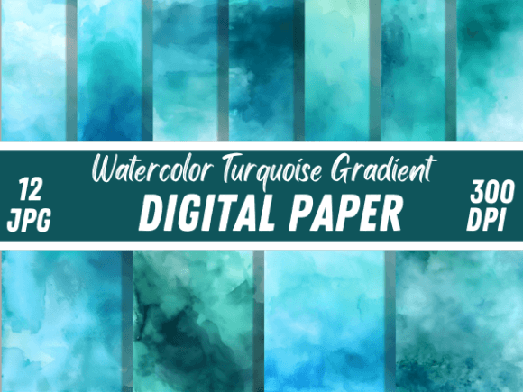 Download Watercolor Turquoise Gradient Background - Watercolor Collection