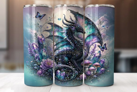 Download Fantasy Crystal Dragon 20oz Tumbler Wrap - Crystal Collection