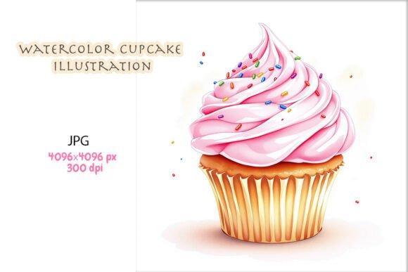 Download Watercolor Cupcake, Illustration - Watercolor Collection