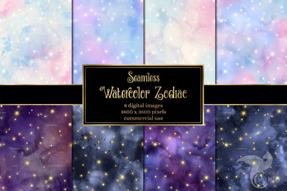 Download Watercolor Zodiac Digital Paper - Watercolor Collection