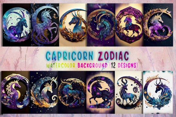 Download Capricorn Zodiac Watercolor Backgrounds - Watercolor Collection