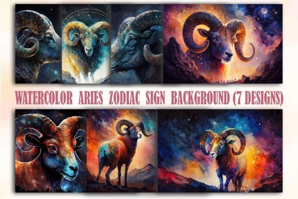 Download Watercolor Aries Zodiac Sign Backgrounds - Watercolor Collection