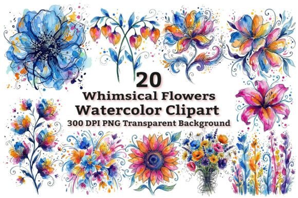Download Vibrant Watercolor Flowers Clipart - Watercolor Collection
