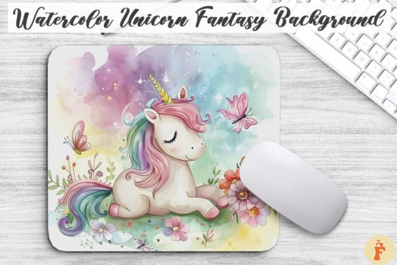 Download Watercolor Unicorn Fantasy Background - Watercolor Collection