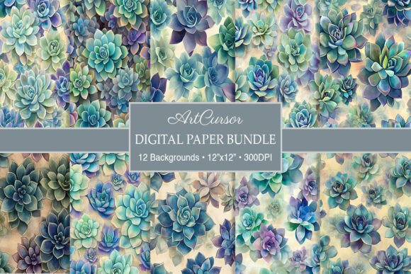 Download Watercolor Floral Succulent Plant Papers - Watercolor Collection