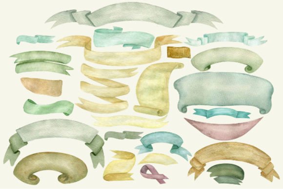 Download Watercolor Ribbon Clipart, Vintage Frame - Watercolor Collection