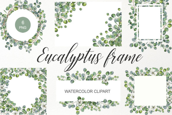 Download Watercolor Eucalyptus Frame Clipart PNG - Watercolor Collection