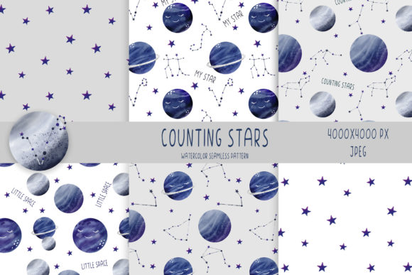 Download Watercolor Space Zodiac Digital Paper - Watercolor Collection