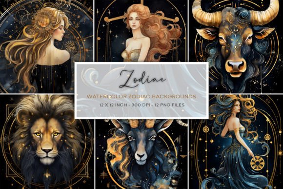 Download Watercolor Zodiac Backgrounds - Watercolor Collection