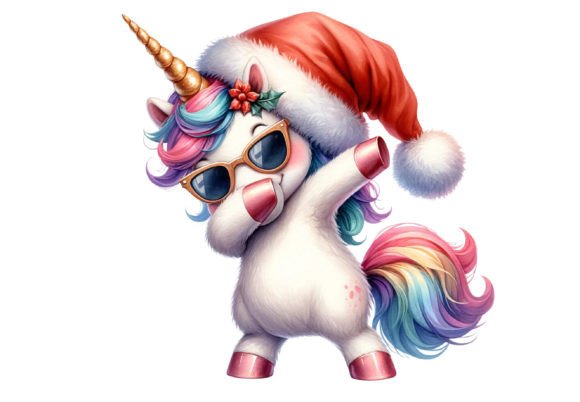 Download Christmas Unicorn Dab Pose Watercolor - Watercolor Collection