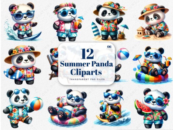Download Watercolor Hawaii Summer Panda Clipart - Watercolor Collection