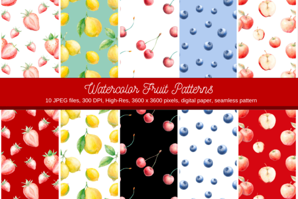 Download Watercolor Fruit Pattern - Watercolor Collection