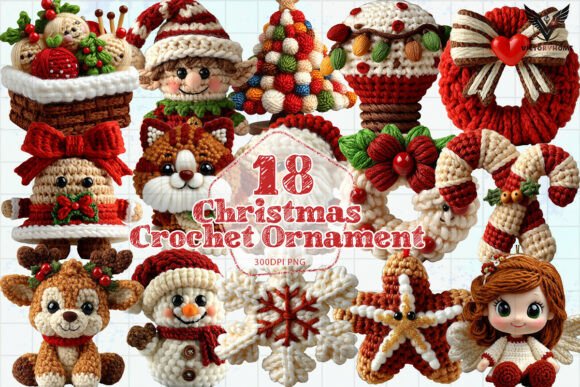 Download Christmas Crochet Ornament Clipart Set - Ornament clipart Collection
