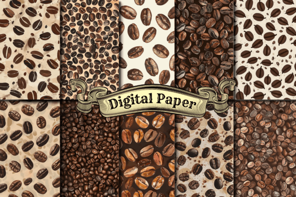 Download Watercolor Coffee Digital Paper - Watercolor Collection
