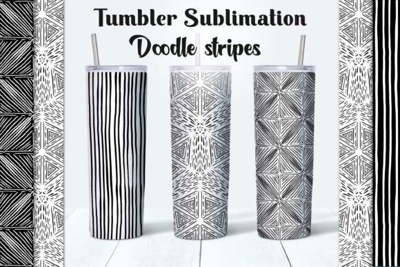 Download 3 Black and White Doodle Stripes Tumbler - Black and white doodle Collection