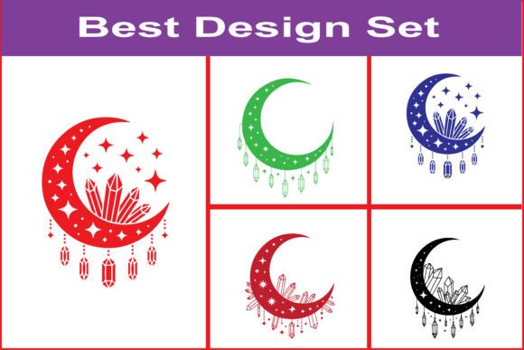Download Moon Stars Crystal SVG Mystic Design - Crystal Collection