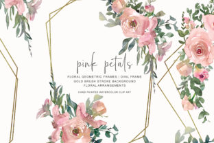 Download Watercolor Pink / Gold Floral Frame Set - Watercolor Collection