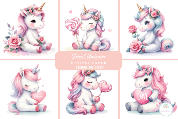 Download Watercolor Sweet Unicorn Background - Watercolor Collection