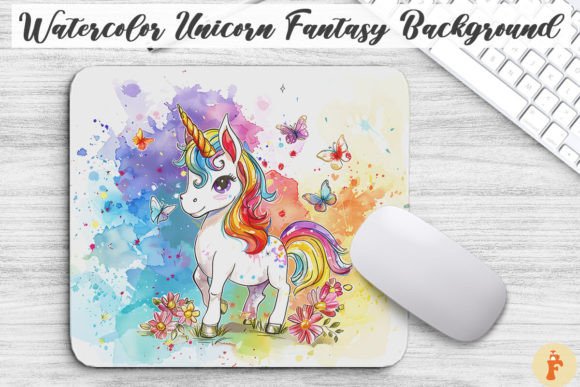 Download Watercolor Unicorn Fantasy Background - Watercolor Collection