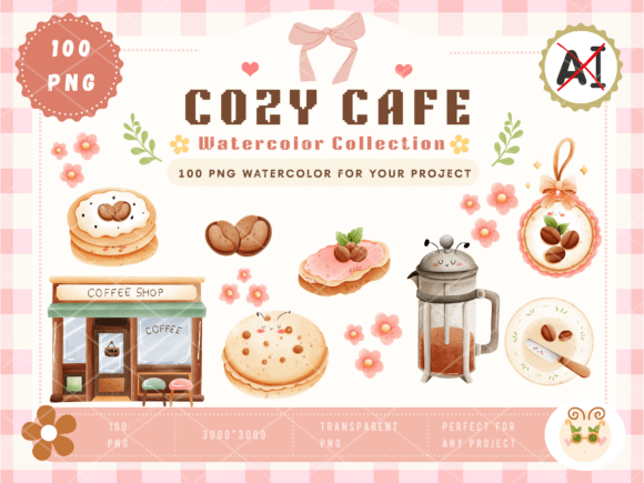 Download Cozy Cafe Watercolor PNG - Watercolor Collection