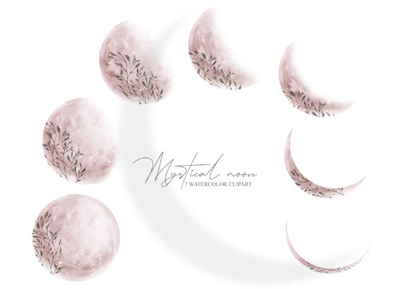 Download Watercolor Moon Phases Clipart - Watercolor Collection