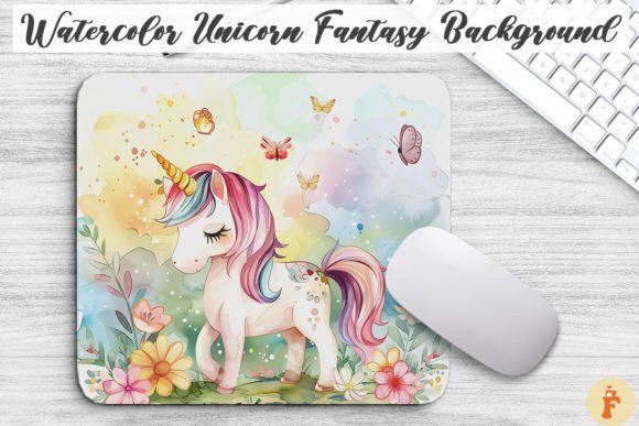Download Watercolor Unicorn Fantasy Background - Watercolor Collection