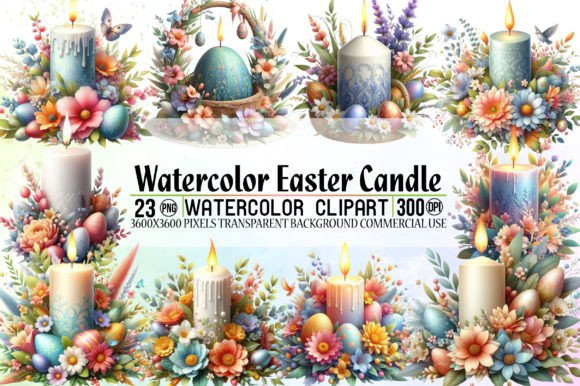 Download Watercolor Easter Candle Clipart - Candle clipart Collection
