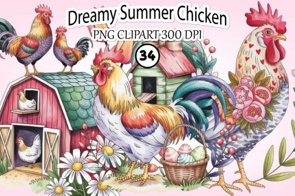 Download Dreamy Summer Chicken Barn Clipart - Dreamy Collection