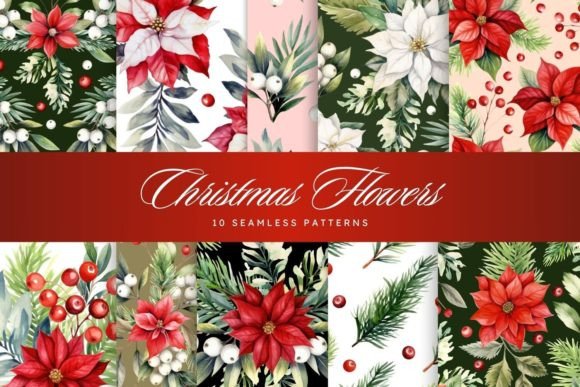 Download Watercolor Christmas Seamless Pattern Po - Watercolor Collection