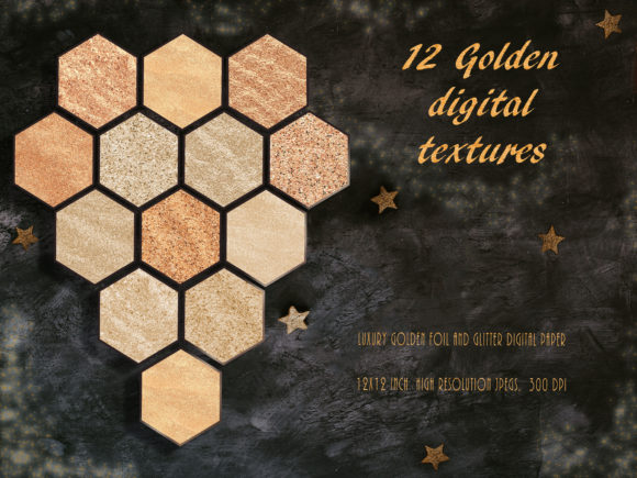Download Luxury Metallic Gold Digital Paper Set - Metallic Collection
