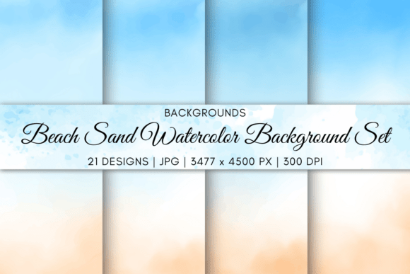 Download Beach Sand Watercolor Background Set - Watercolor Collection